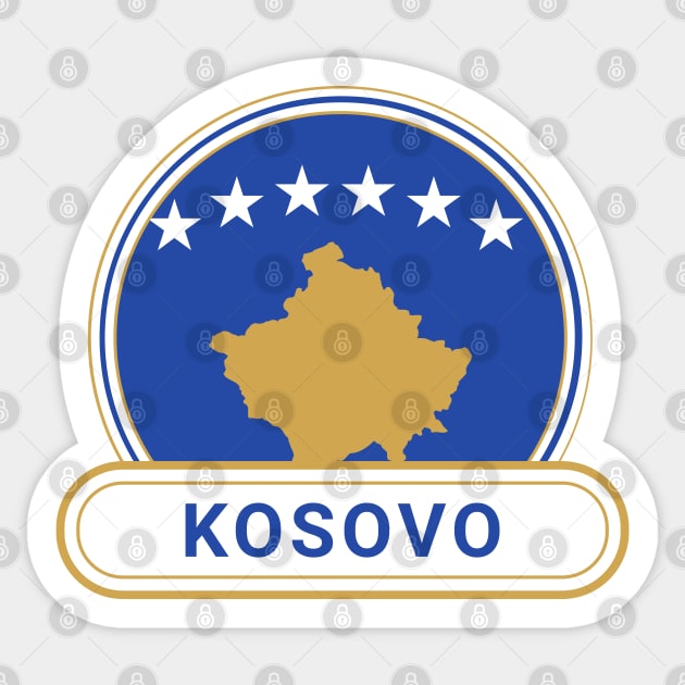 Kosovo Country Badge - Kosovo Flag Sticker by Yesteeyear